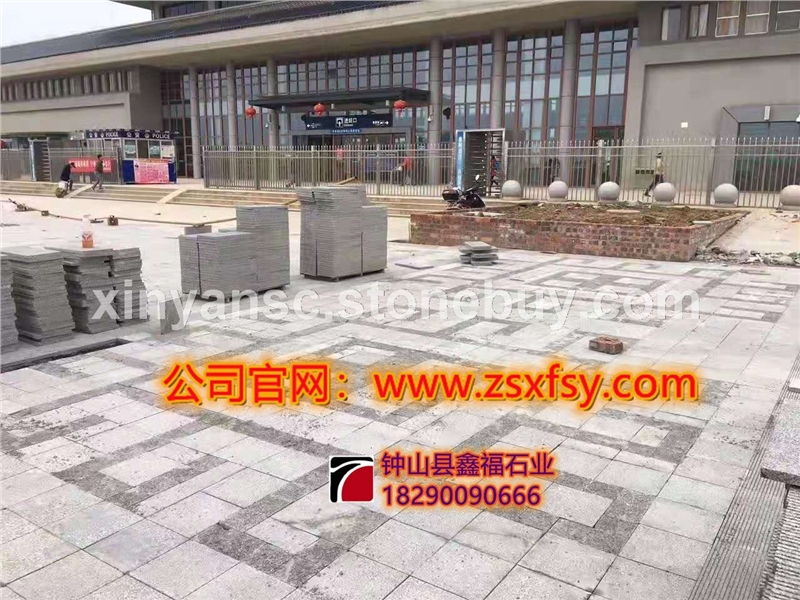 芝麻黑--钟山西站（高铁站）光面烧面自然面地铺