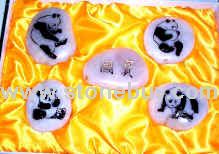 天然彩色鹅卵石刻字工艺品