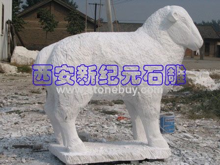 汉白玉雕刻羊