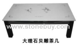 大理石贝雕茶几