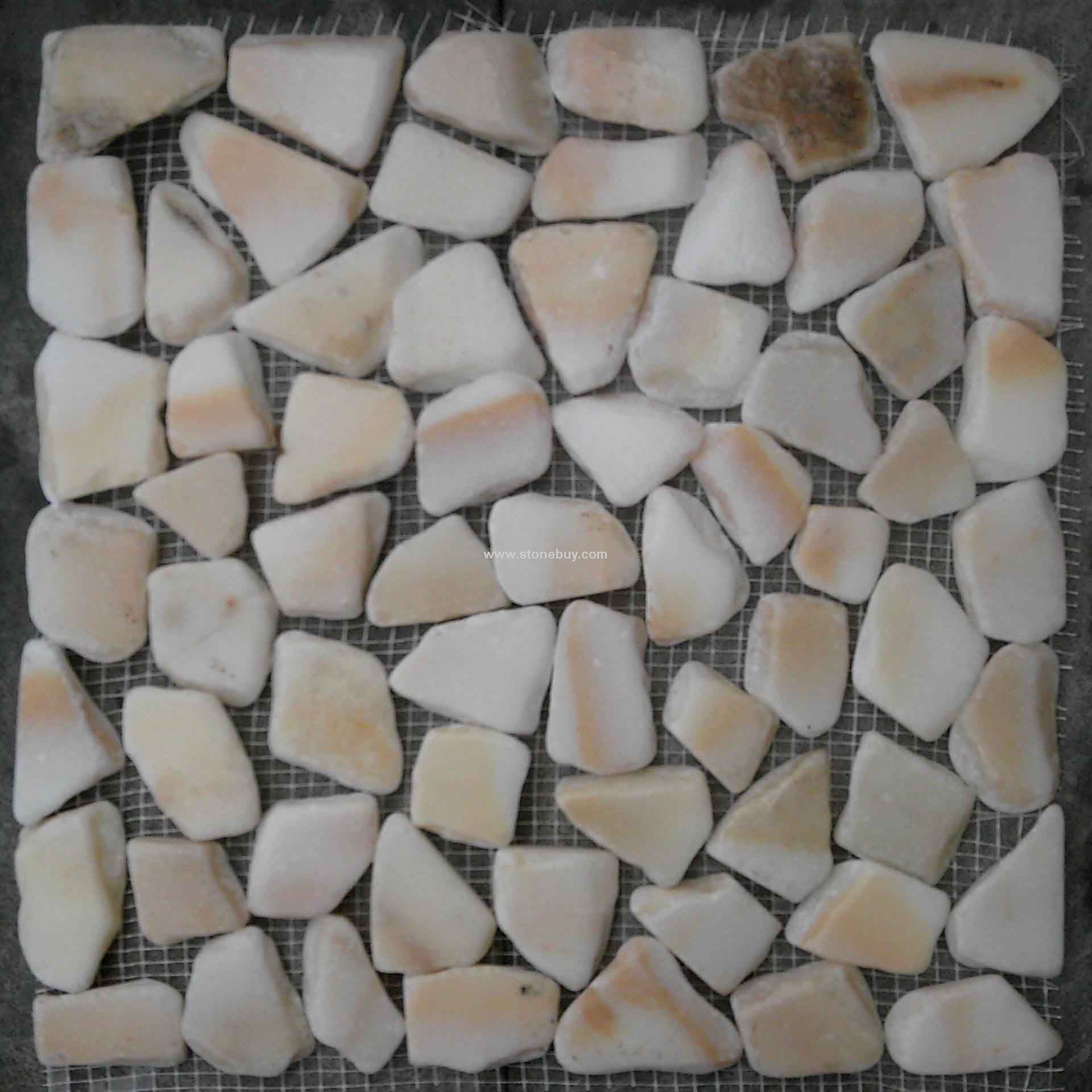 汉白玉黄条纹异型网贴