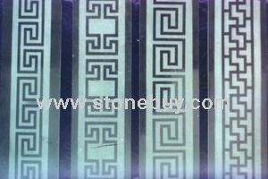 石材表面噴砂處理出任意花形，可用于地面防滑鋪設(shè)、內(nèi)外墻裝飾、裝飾路條邊條。