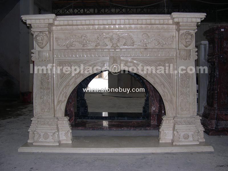 F-038(专业设计、制作石材壁炉架Fireplace Mantel)