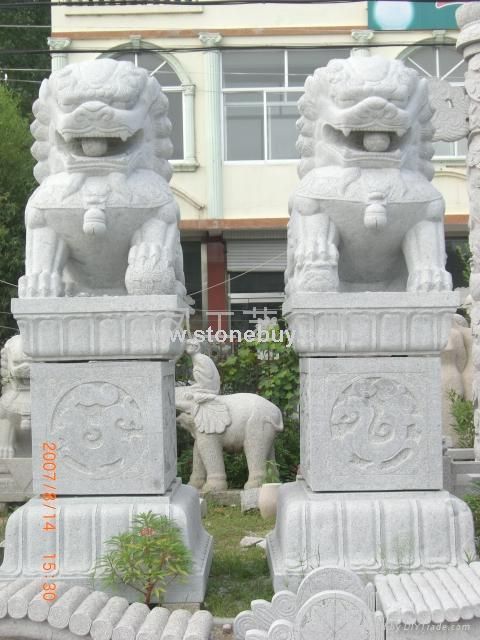 石雕石狮，石狮子，