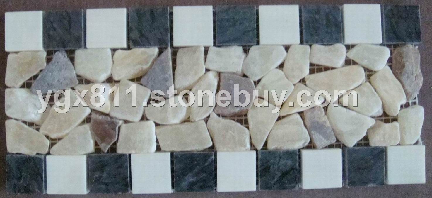腰线系列\黑白+米黄乱石