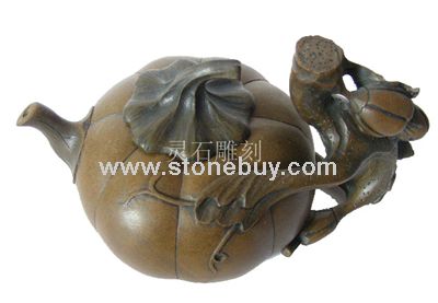 工艺礼品 石雕茶壶 南瓜石壶&amp;nbsp;