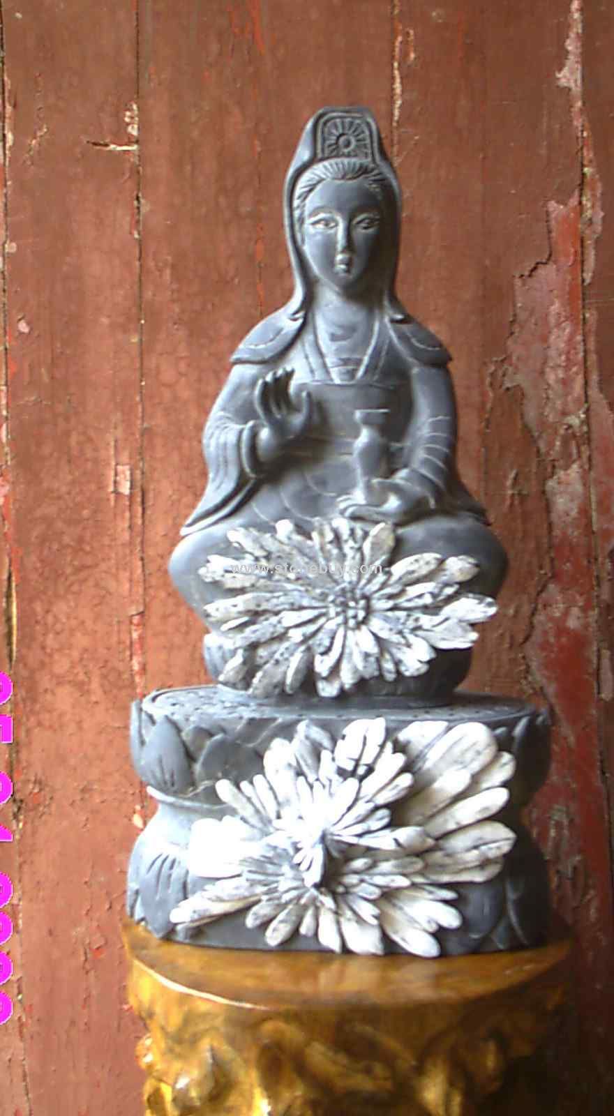 天然菊花石工艺品观音