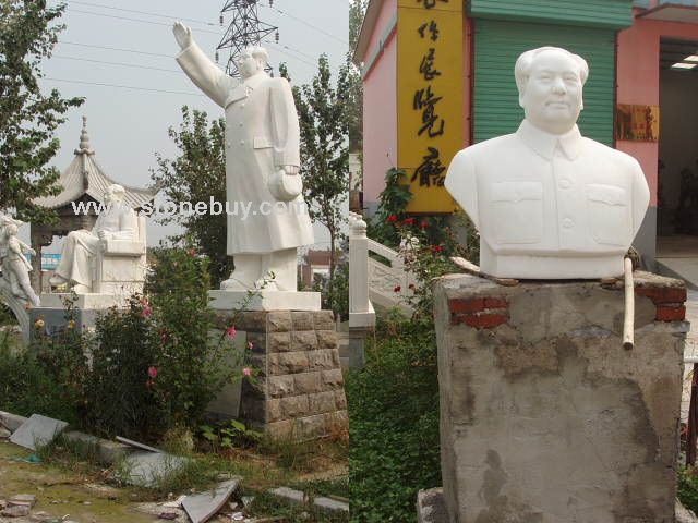 汉白玉石雕毛主席站坐半身像；寿星白求恩孔子校园雕塑等人物雕像