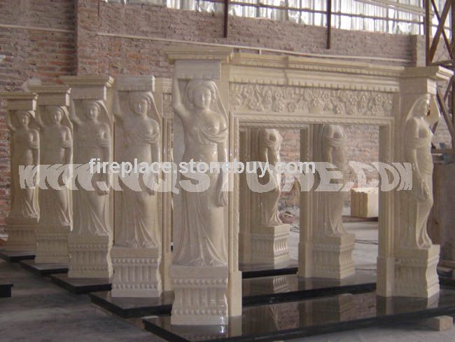 F－164（出口爱尔兰人像雕刻壁炉FIREPLACE)