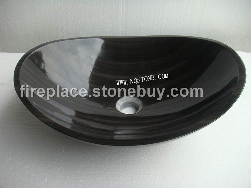 B-054出口美国黑木纹异形洗手盆MARBLE SINK