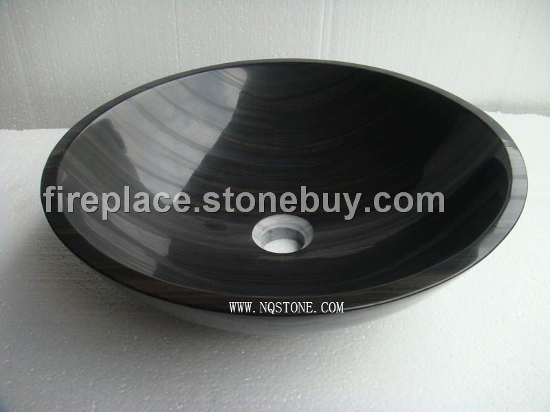 B-053出口美国黑木纹洗手盆MARBLE SINK
