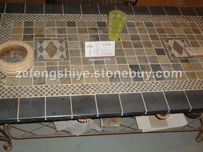 陜西板巖拼花桌子