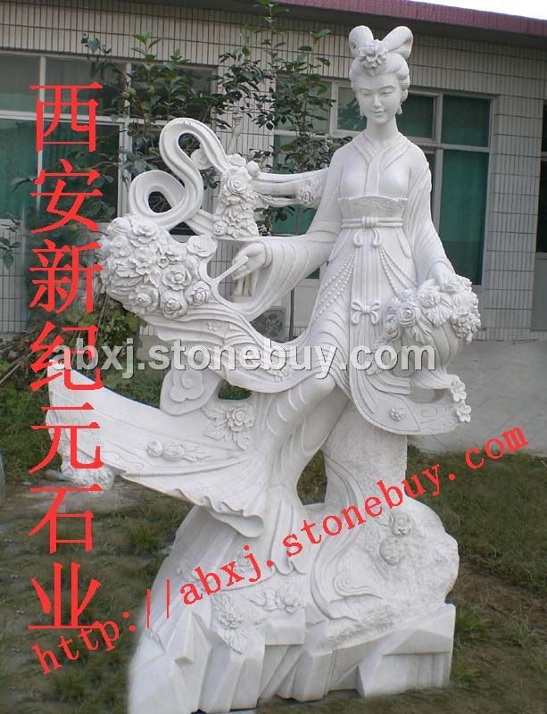 汉白玉雕塑---天女散花