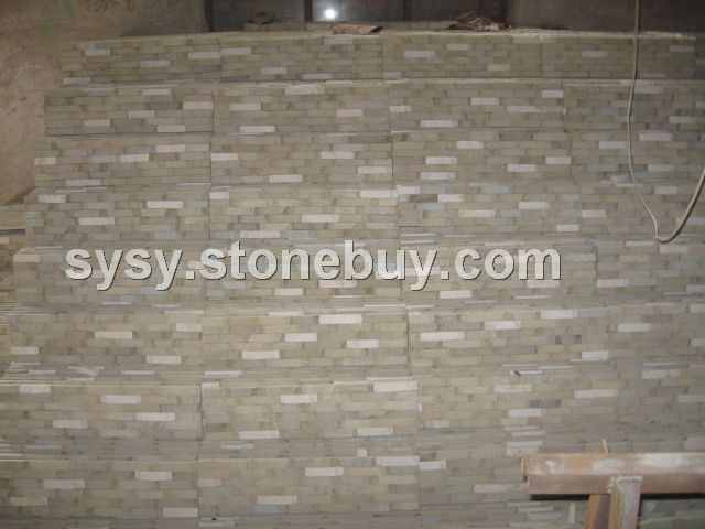 白加黄砂岩文化石现货