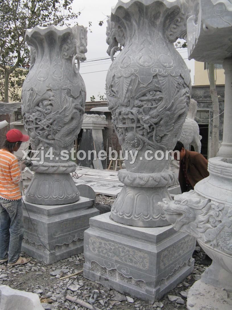 嘉祥石雕,石雕宝瓶,花瓶，石鼎宝鼎礼器，香炉鹿鹤龙凤大鹏动物风水石雕