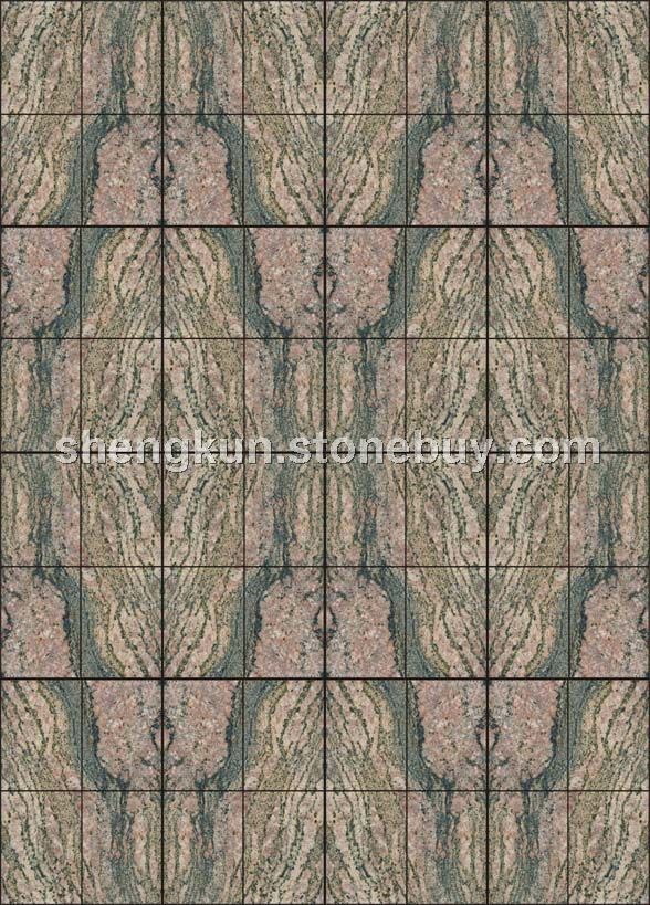 8）對(duì)角翻轉(zhuǎn)法：效果有所改善，但突出花紋之間過渡生硬。小圖