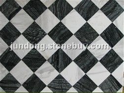 黑白根雅士白菱拼復合瓷磚