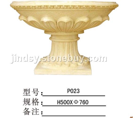 金顶砂岩精雕细琢之花盆