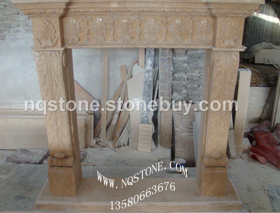 F-002（Fireplace Mantel米黄洞石壁炉