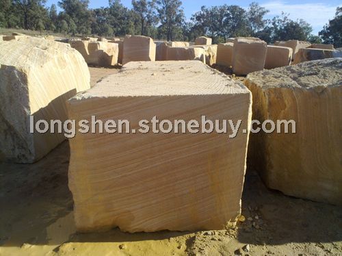 澳洲砂岩荒料-黄木纹