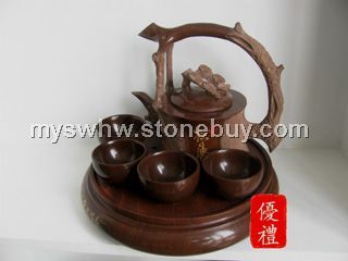 木鱼石茶具木鱼石办公杯木鱼石饮水机