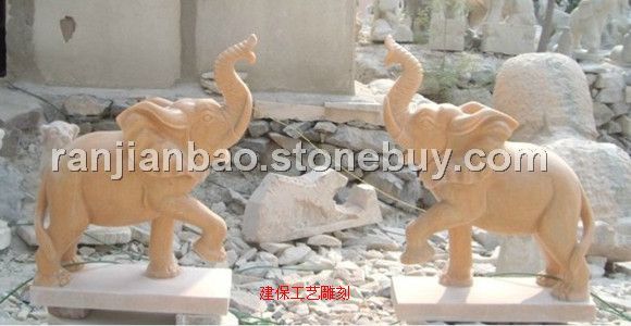 供应石雕大象汉白玉大象曲阳建保工艺雕刻厂