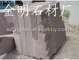 紫砂岩自然面，荒料
