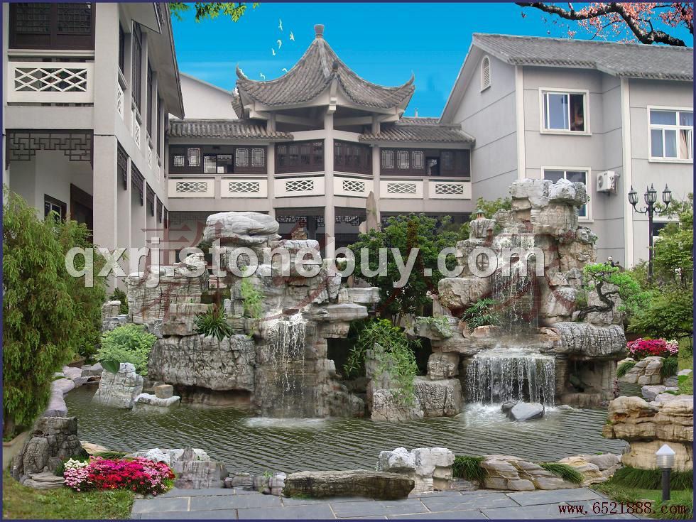 龟纹石假山