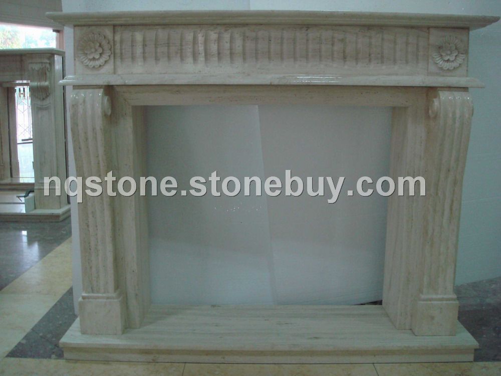 F-242伊朗洞石壁炉架TRAVERTINE FIREPALCE MANTEL