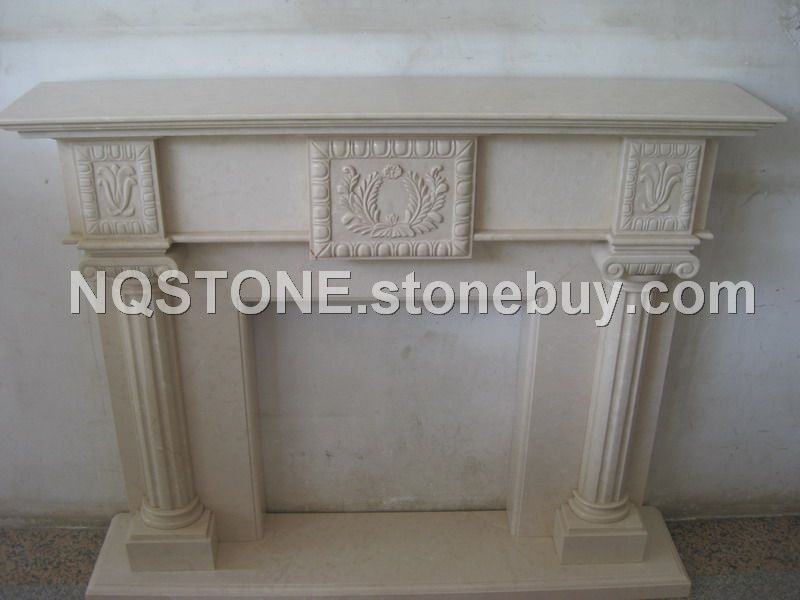 F-259进口天然莎安娜米黄雕刻壁炉MARBLE FIREPLACE MANTEL