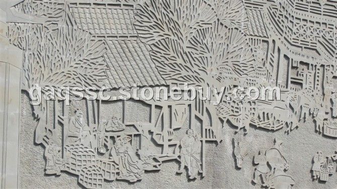 青石雕刻屏风
