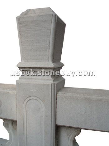 河堤栏杆，方形柱头