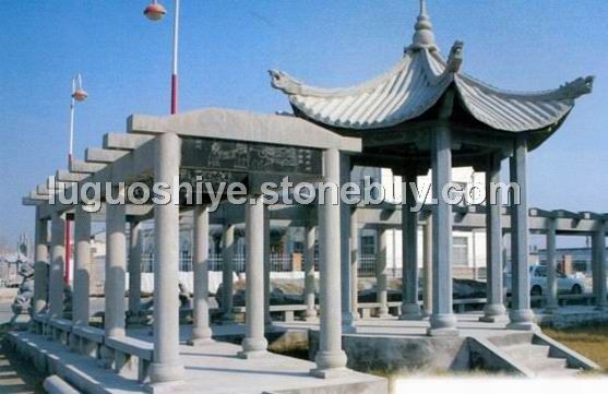 长廊 亭子 花架 葡萄架 青石