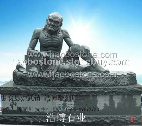 十八罗汉雕刻　人物雕刻　青石佛像雕刻　寺庙雕刻　