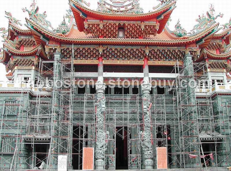 寺庙建筑　石雕　龙柱