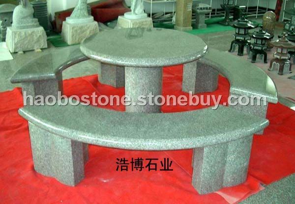 石桌凳　园林雕刻　石雕　石制品　庭院家具　庭院　