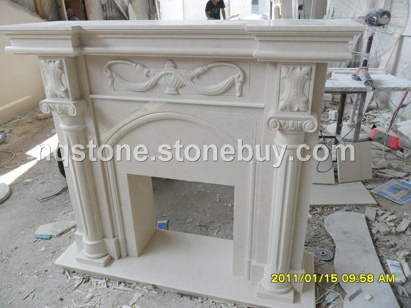 F-264莎安娜米黄雕刻壁炉shabnam fireplace