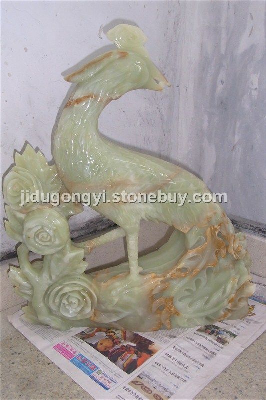 玉石摆件 玉石工艺品 阿富汗玉 凤凰与花 厂家直供&nbsp;