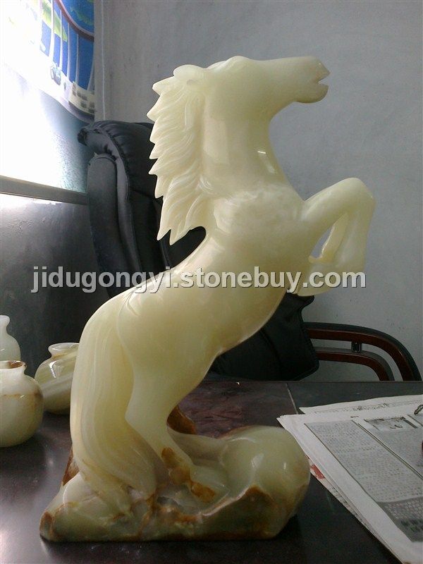 马到成功 玉石工艺品