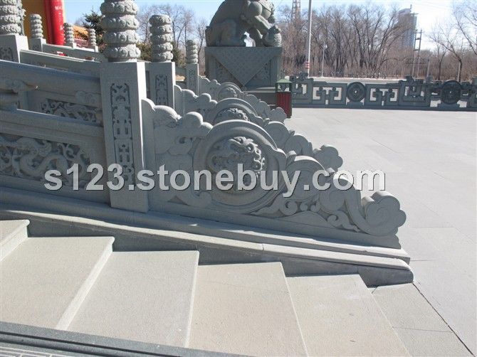 寺廟欄桿，欄桿石雕