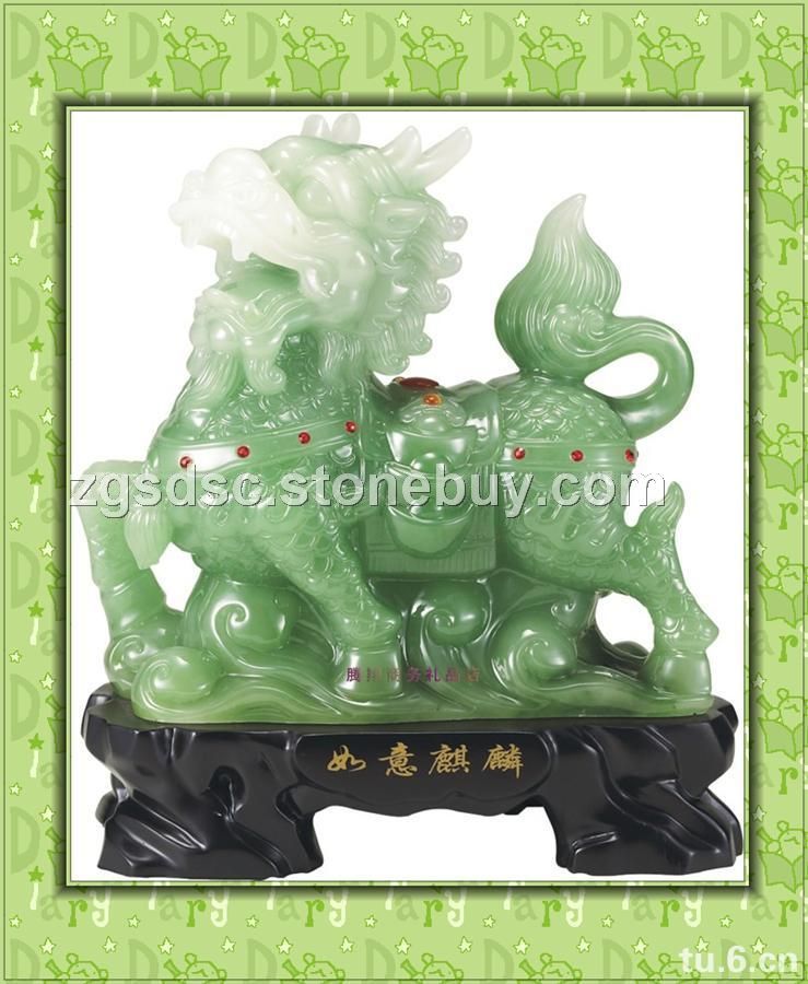 如意麒麟石雕工藝品