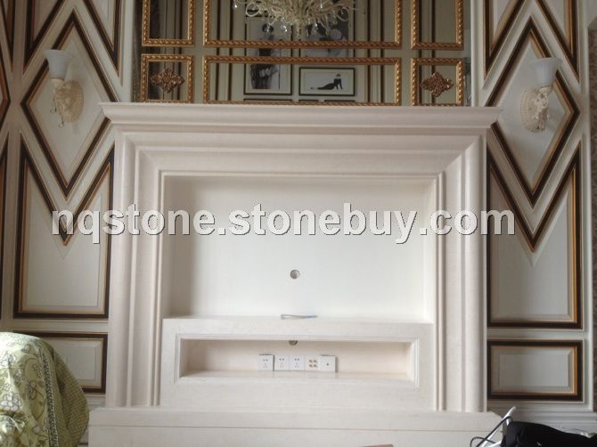 F-2004石灰石现代风格壁炉架LIMESTONE FIREPLACE