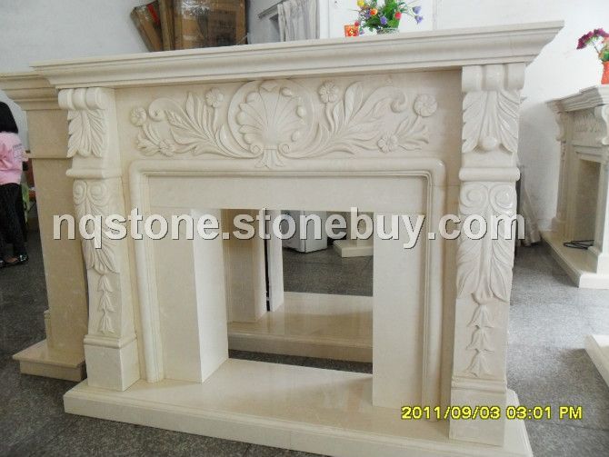 F-351酒店、别墅专用高档莎安娜米黄大理石壁炉ONYX FIREPLACE