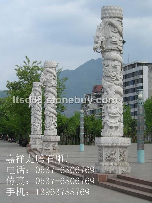 石雕盘龙柱，嘉祥石雕厂，中国石雕专业第一制作厂家