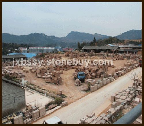 映山红荒料堆场富贵红花岗岩光泽红厂家直销江西红厂家直销