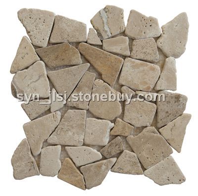 洞石乱拼马赛克 中国洞石 文化石 石材马赛克