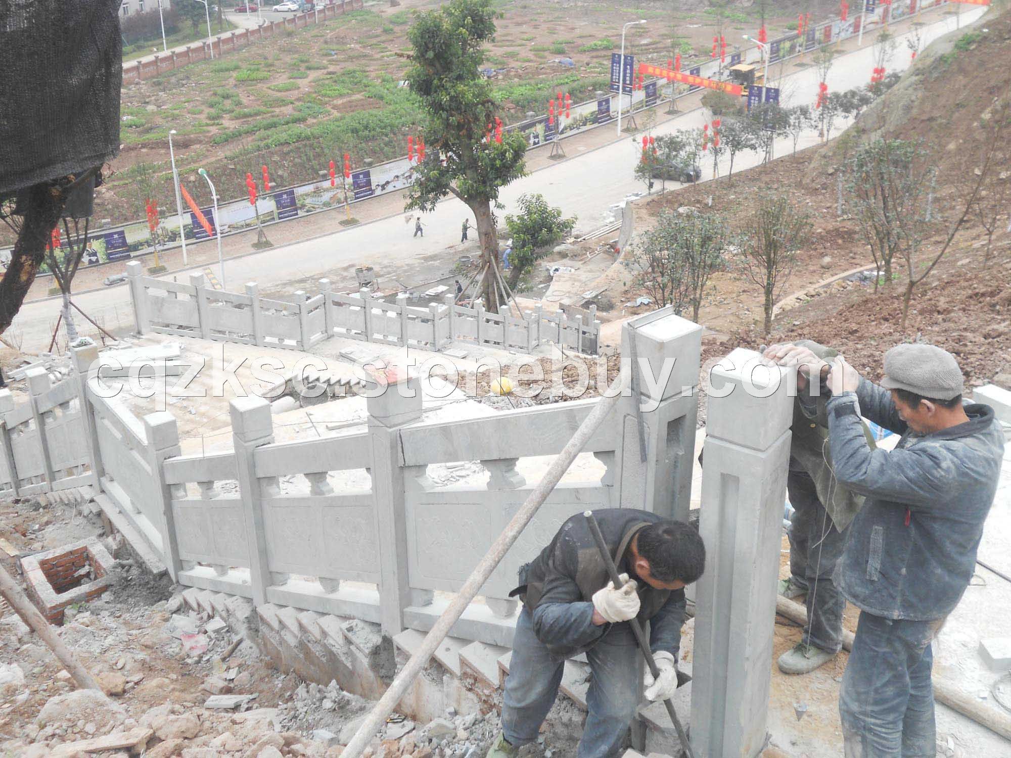 青石栏杆安装施工