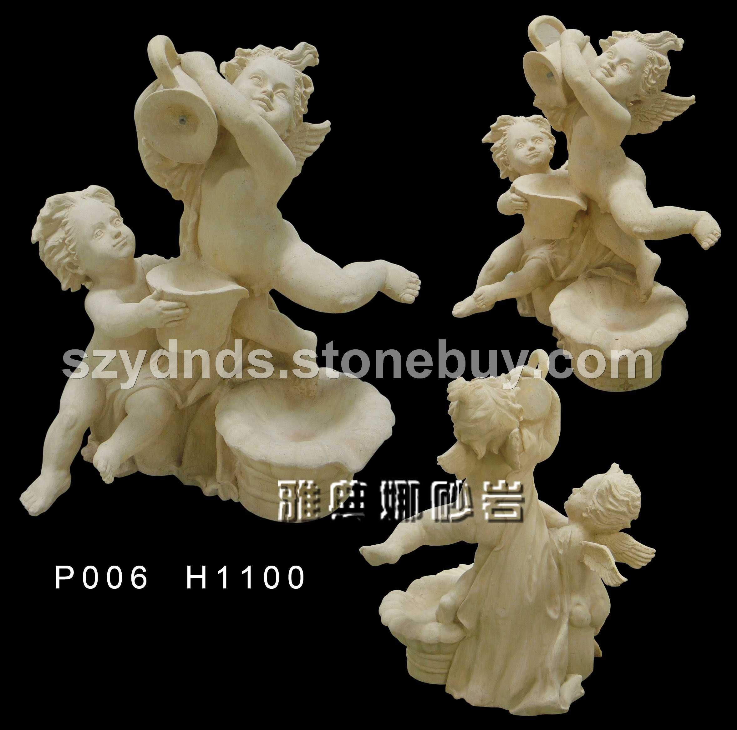 戏水天使喷泉雕塑