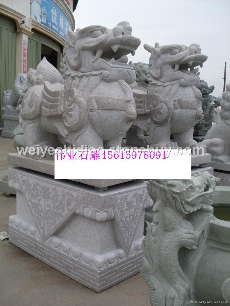石雕貔貅瑞兽狮子麒麟各种动物雕塑