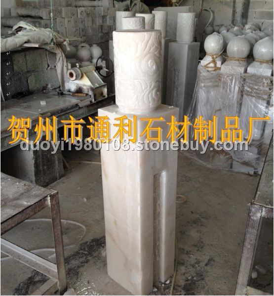 广西汉白玉天然大理石雕花大柱